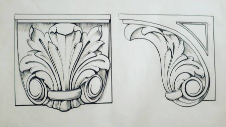 Эскиз резьбы аканта