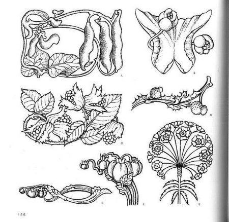 Ар нуво Модерн орнамент ленточный