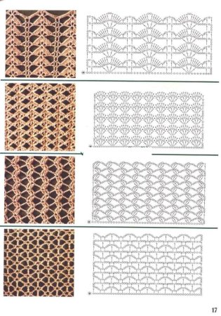 Узор крючком из тонкой пряжи схемы и описание