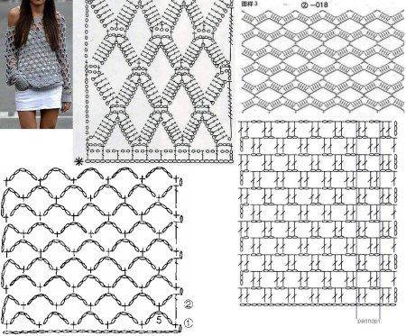 Филейная сетка крючком схемы