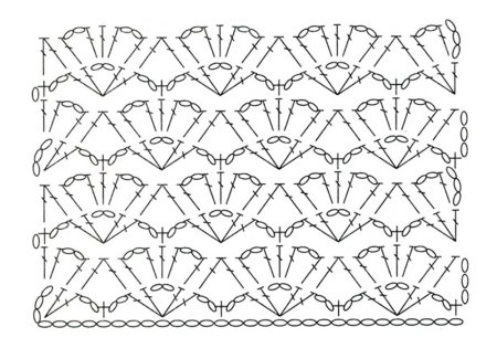 Узор листики крючком схемы