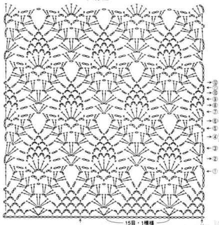 Ажур крючком для палантина схемы