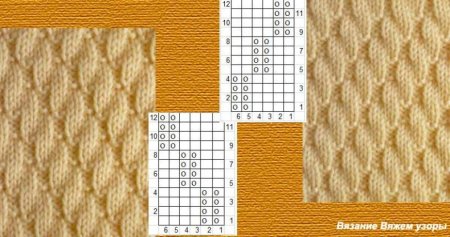 Узоры из лицевых и изнаночных петель