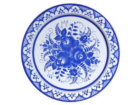 Гжельская роспись тарелка