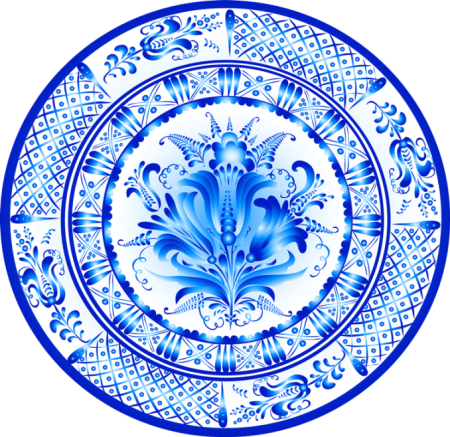 Орнаментная Гжельская роспись