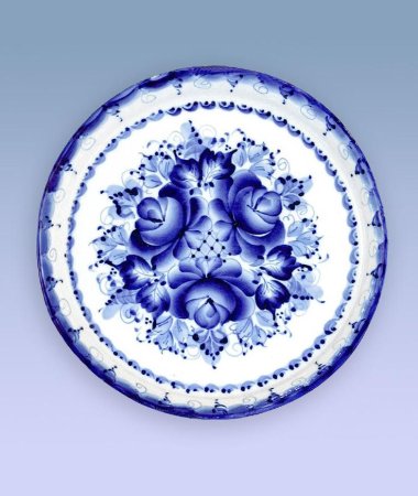 Блюдце «силуэт», 9х9х1 см, Гжель