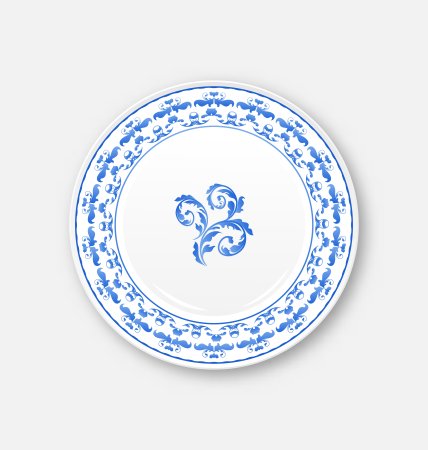 Тарелка расписанная гжелью