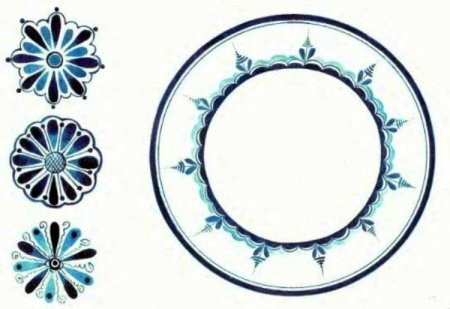 Геометрические узоры на посуде