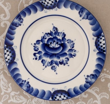 Гжельский узор в круге