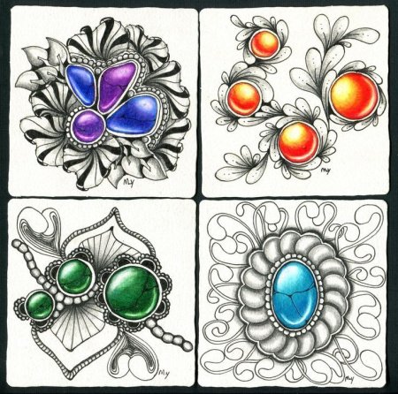 Драгоценные камни Зентангл