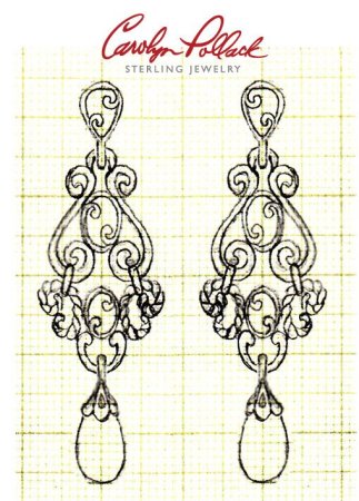 Эскизы ювелирных украшений серьги