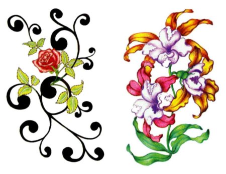 Тату узоры цветные