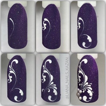 Маникюр с вензелями