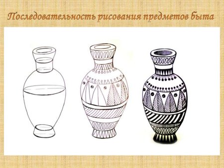 Рисунок вазы с узорами
