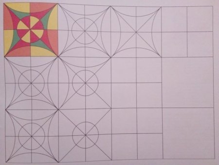 Сетчатый орнамент в квадрате