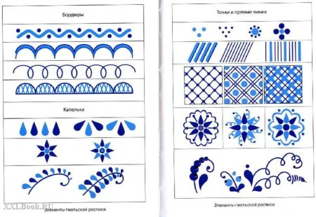 Элементы Гжели для дошкольников