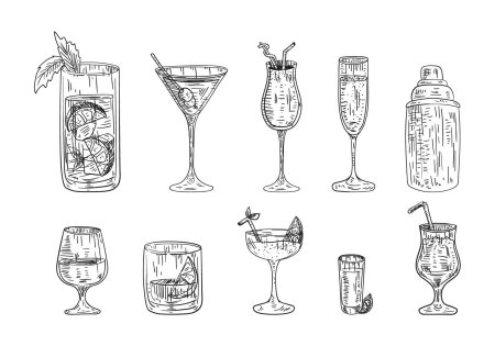 Рисунки для срисовки коктейль