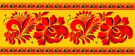 Хохлома орнамент в полосе