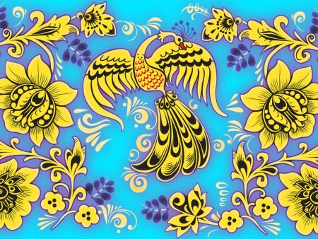 Хохломской узор Жар-птица