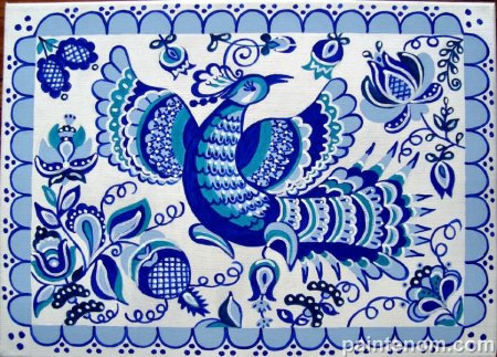 Гжель орнаментальная роспись