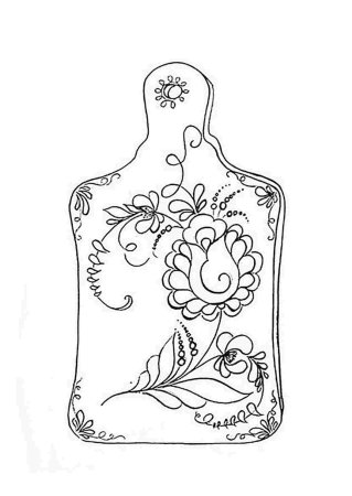 Гжельская роспись раскраска для детей шаблоны