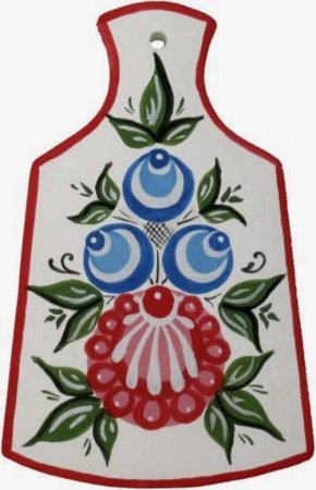 Рис. "Разделочная доска" Городецкая роспись