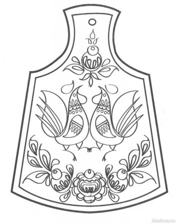 Разделочная доска Городецкая роспись 5кл