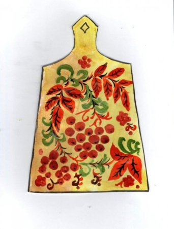 Хохломская роспись на доске