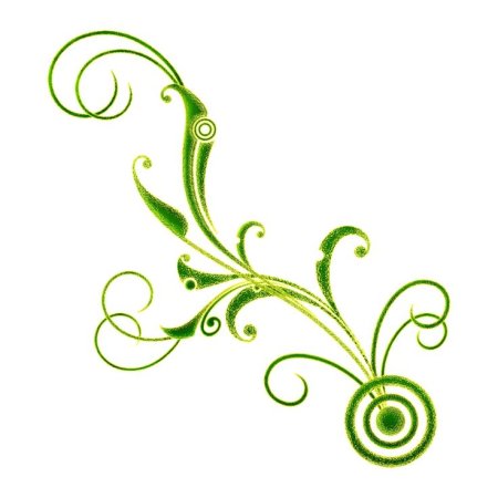 Зеленый орнамент на прозрачном фоне