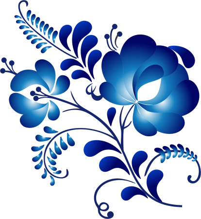 Гжель орнаментальная роспись