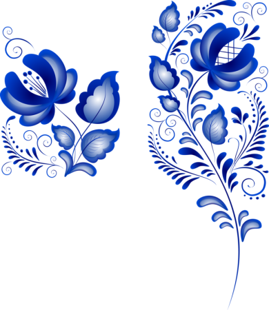 Гжель орнаментальная роспись