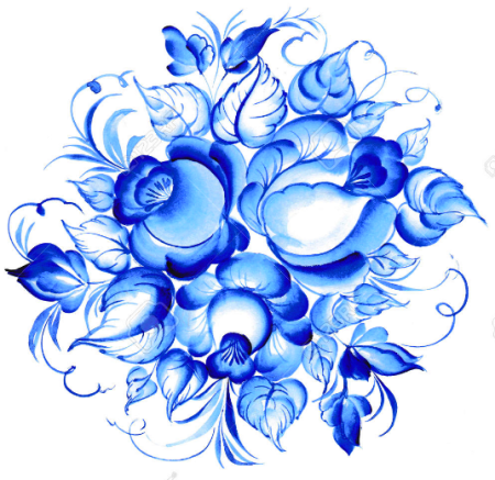 Гжельская роспись цветы