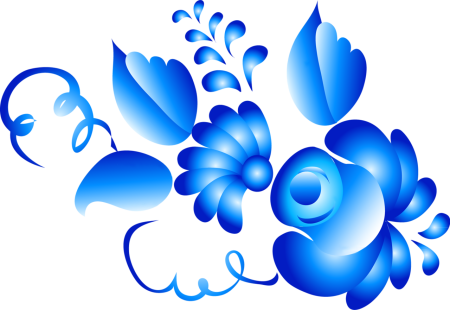 Гжельская роспись на прозрачном фоне