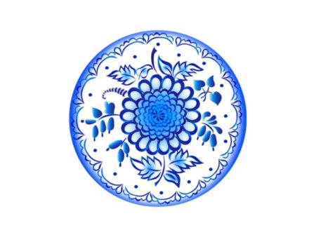 Роспись тарелки Гжель для детей