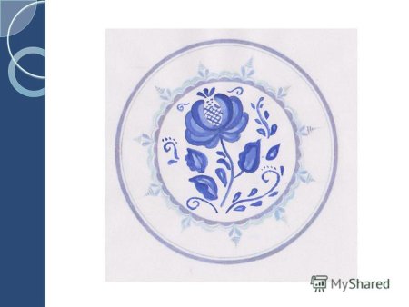 Рисование тарелка Гжель