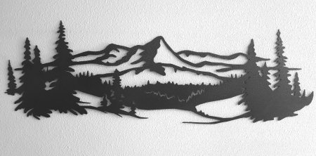 Силуэты гор деревьев