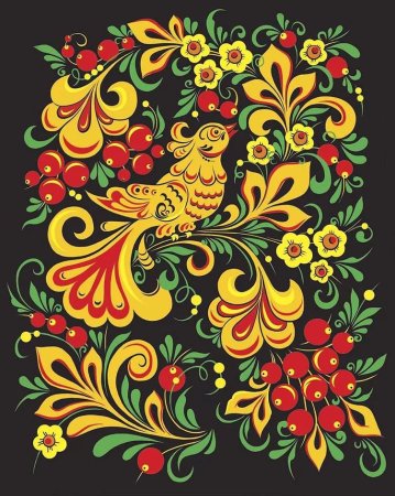 Хохломская роспись на а4