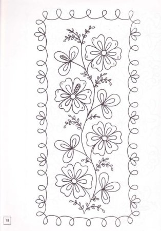 Растительный орнамент тамбурным швом