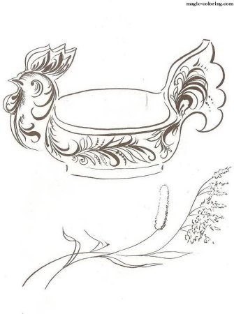 Эскиз декоративного украшения любого предмета крестьянского быта