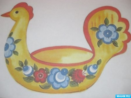 Городецкий ковшик роспись