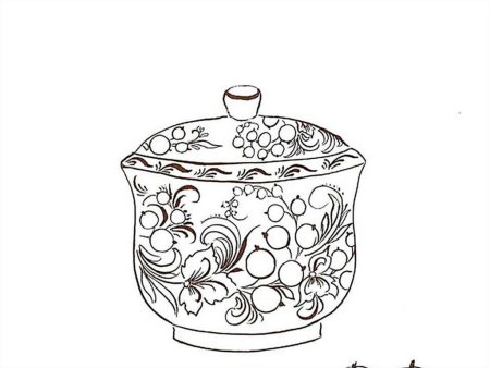 Раскраска роспись на посуде