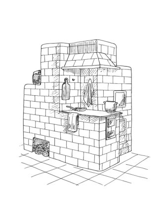 Печка раскраска