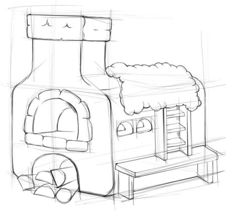 Печка раскраска