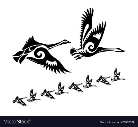 Стилизация гуся в графике