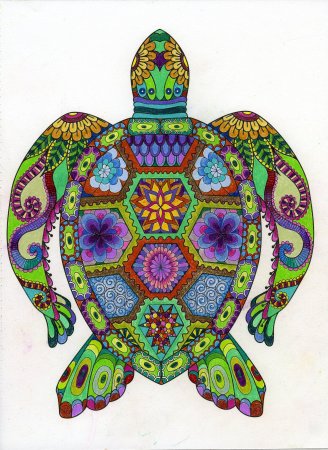 Морская черепаха Зентангл