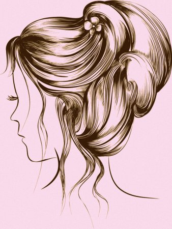 Прическа в графике