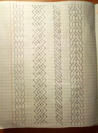 Узоры в клеточку в тетради