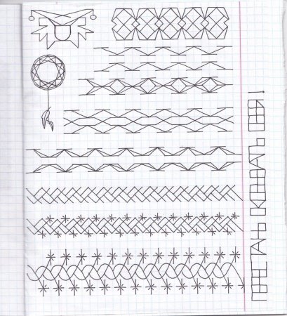 Узоры по клеточкам в тетрад