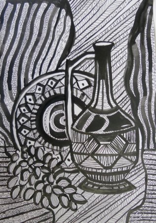 Декоративный натюрморт Графика