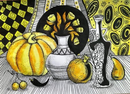 Декоративный натюрморт Графика